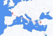 Flights from Denizli, Turkey to Bordeaux, France