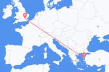 Flyg från London till Mytilene
