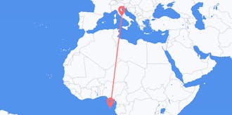 Lennot São Tomélta ja Príncipeltä Italiaan