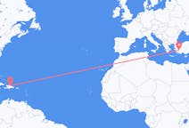 出发地 多米尼加共和国出发地 聖地牙哥目的地 土耳其代尼茲利的航班