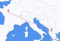 Loty z Ochryda, Macedonia Północna do Tours, Francja