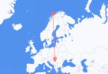 Loty z Belgrad, Serbia do Bardufossa, Norwegia