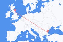 Flights from Burgas, Bulgaria to Durham, England, the United Kingdom