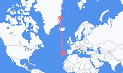 Vluchten van Funchal, Portugal naar Ittoqqortoormiit, Groenland