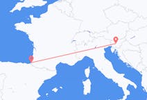 Flyreiser fra Ljubljana, til Biarritz