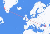 Loty z Nuuk, Grenlandia do Trabzon, Turcja