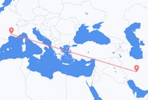 Flyrejser fra Isfahan, Iran til Nimes, Frankrig
