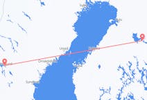 Fly fra Kajana til Östersund