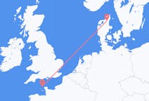 Voos de Alderney, Guernsey para Aalborg, Dinamarca