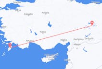 出发地 土耳其从 埃拉泽目的地 希腊罗得岛的航班