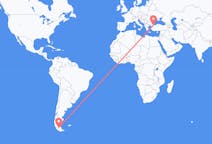 Flyreiser fra Punta Arenas, Chile til Istanbul, Tyrkia