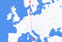 Flyg från Oslo, Norge till Trapani, Italien