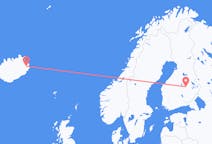 出发地 冰岛埃伊尔斯塔济目的地 芬兰库奥皮奥的航班