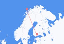 Vluchten van Helsinki, Finland naar Andenes, Noorwegen