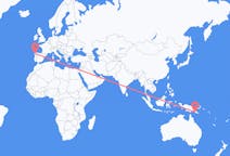 Flyrejser fra Port Moresby til Santiago de Compostela