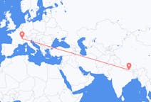 Flyrejser fra Katmandu til Genève