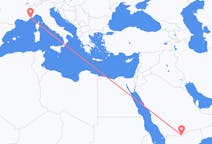 Loty z Szarura, Arabia Saudyjska do Nicea, Francja