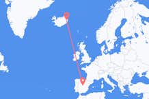 アイスランドのエギルスタジルから、スペインのマドリッドまでのフライト
