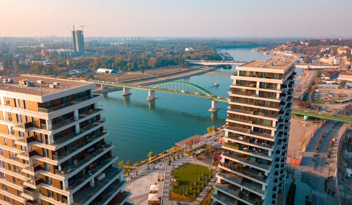 Photo of iew from the top of Belgrade Waterfront towers.
