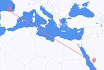 Vluchten van Al-Bahah, Saoedi-Arabië naar Santander, Spanje