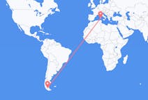 Flyrejser fra Punta Arenas, Chile til Cagliari, Italien