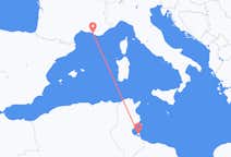 Flyg från Djerba, Tunisien till Marseille, Frankrike