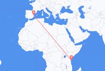 出发地 坦桑尼亚出发地 奔巴岛目的地 西班牙巴倫西亞的航班