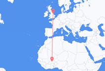 Flyg från Ouagadougou, Burkina Faso till Kirmington, England