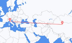 Flug frá Dunhuang, Kína til Pisa, Ítalíu