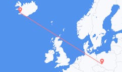 Flyreiser fra byen Reykjavik, Island til byen Wrocław, Polen