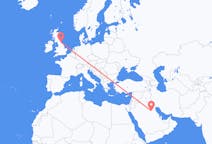 Flights from Qaisumah, Saudi Arabia to Durham, England, the United Kingdom