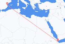 Flyrejser fra Balbala, Djibouti til Valencia, Spanien