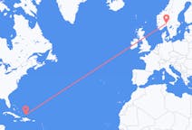 来自特克斯和凯科斯群岛科伯恩镇目的地 挪威奥斯陆的航班