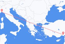 Vluchten van Adana, Turkije naar Genua, Italië
