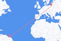 Flyreiser fra Paramaribo, Surinam til Szczytno, Polen