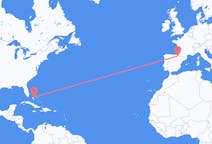Flyreiser fra Nassau, Bahamas til Pamplona, Spania