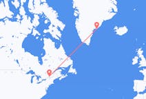 Loty z Montreal, Kanada do Kulusuk, Grenlandia