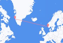 Flyreiser fra Stavanger, Norge til Maniitsoq, Grønland