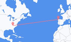 Flyg från Asheville, USA till La Coruña, Spanien