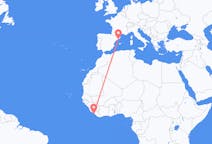 Flyreiser fra Monrovia, Liberia til Barcelona, Spania