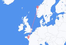 Flights from Sandane, Norway to Nantes, France