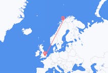 Flyg från London, England till Bardufoss, Norge
