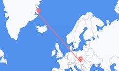 Flyreiser fra Ittoqqortoormiit, Grønland til Budapest, Ungarn