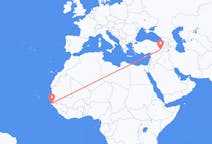 Flyrejser fra Ziguinchor, Senegal til Batman, Tyrkiet