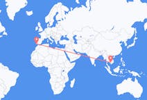 Flyg från Phnom Penh, Kambodja till Faro, Portugal