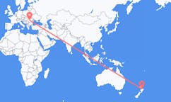 Vluchten van Rotorua, Nieuw-Zeeland naar Sibiu, Roemenië