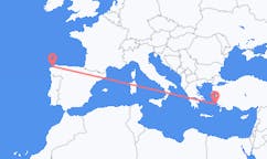 Flights from Leros, Greece to A Coruña, Spain