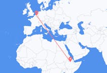 Flyreiser fra Dessie, Etiopia til Brussel, Belgia