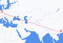 Flyg från Guangzhou, Kina till Frankfurt, Tyskland