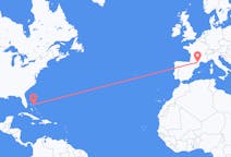 Flyrejser fra Marsh Harbour, Bahamas til Carcassonne, Frankrig